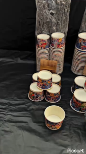 GELAS PAPER ES KRIM BESAR + SENDOK KAYU ISI 50 SET