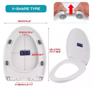 Nắp bồn cầu hơi rơi êm dày nặng 1.4kg nhựa ABS cao cấp