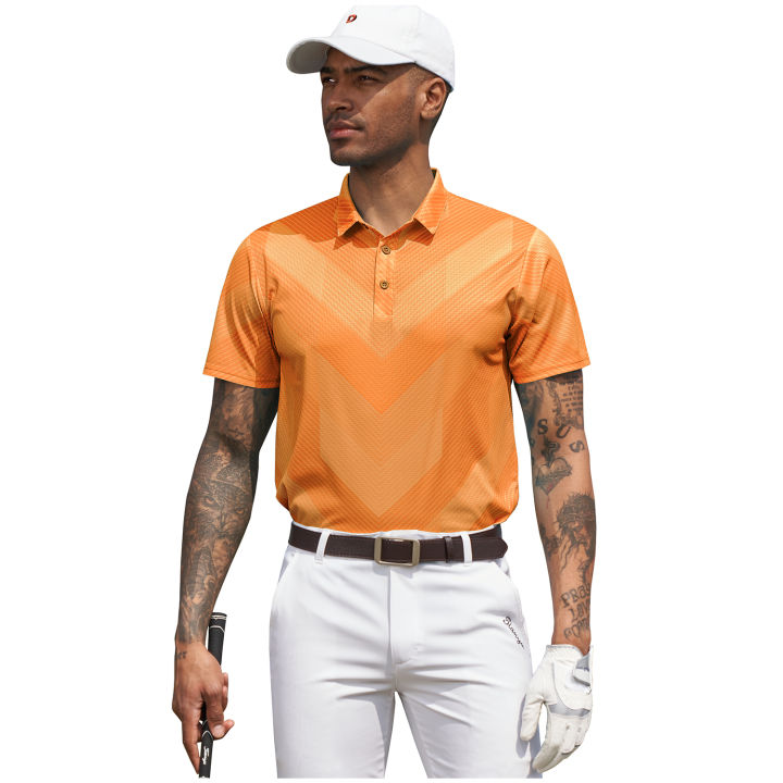 Men's Sublimation Print Golf Polo Shirts Quick Dry Moisture Wicking ...