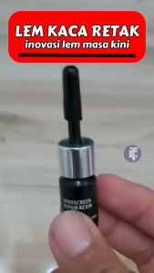 Lem Kaca Retak Windshield Glass Repair Kit Hitam - Alat Perbaiki Kaca Mobil Retak/Pecah/Crack - Cairan Perekat Kaca Depan Belakang - Anti Bocor Tahan Air Awet - Paket Lengkap + Alat & Tutorial