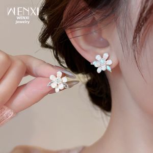 WENXI | Unique Pink Cherry Blossom Glaze Earrings