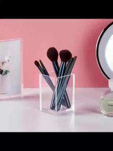 20pcs Clear Acrylic Pen Holder Makeup Brush Round Pencil Holder for Desk Pen Cups Desk Organizers and Storage Desktop Stationery