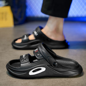 Mens Summer 2025 New Outdoor Wear Anti-Slip Deodorant Driving Dual-Purpose Slippers Soft Bottom Black Sports Sandals