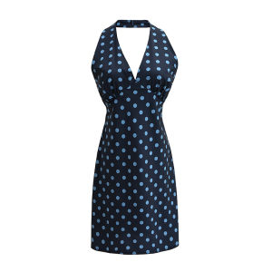 Váy Hở Lưng Sâu V Cổ Điển Gợi Cảm Mùa Hè 2024 Phong Cách Đường Phố Cạp Cao Không Tay Váy Ngắn Kiểu Dáng Chữ a