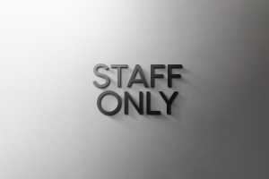 CIFbuy | STAFF ONLY Sign - 3mm Acrylic Sign 3D Toilet Modern Minimal Restaurant Hotel Door Sign - Self Adhesive