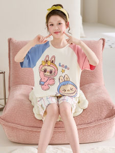 QIANSHUIMILU | Cotton Short Sleeve Lightweight Girls Pajamas