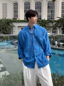 DAVID&ME | Klein Blue Linen Long Sleeve Shirt