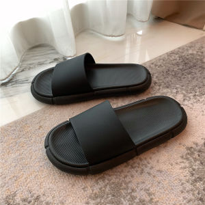 Couples Home Fashionable Slip-resistant Bath Slippers Summer Cool Sandals Womens Simple Solid Color Mens PVC Indoor Slippers