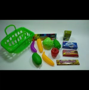MAINAN ANAK KERANJANG BELANJA Jajan Pasar sayur belajar edukasi jualan SUPERMARKET ISI BUAH DAN REPLIKA JAJAN