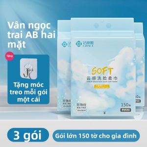 Grace | Khăn Lau Mặt Dùng Một Lần Kích Cỡ Lớn Có Thể Treo và Đầy Đặn