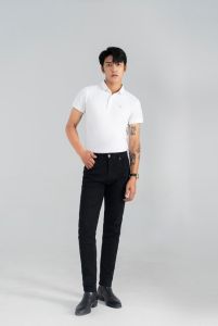 Quần Bò Nam H90 Đen Dáng Ôm Chất Liệu Jeans Cotton Co Giãn Không Bai Không Xù Bền Màu QDJ01