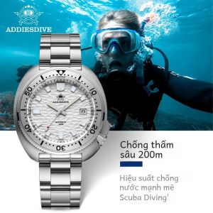Đồng Hồ Lặn Tự Động Dành Cho Nam ADDIESDIVE Đồng Hồ Đeo Tay Cơ Khí Bằng Thép Không Gỉ Siêu Sáng NH35A Chống Nước 200m Với Mặt Kính Sapphire