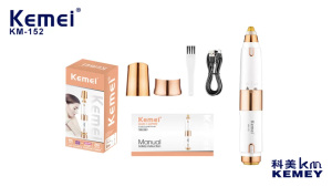 KEMEI KM-152 Rechargeable 2-in-1 Facial Hair Remover Electric Shaver for Women Epilator