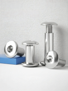 GUWANJI | 304 Stainless Steel Round Head Internal Hex Drive Interlocking Nut Plate Rivet Pair Connecting Bolts
