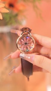 Nubri COD Jam Tangan Wanita Dial Putar Warna Coklat Minimalis Mewah Elegan Murah Hati B1