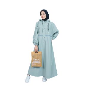 Jas hujan wanita gamis terbau pvc tebal original kuat awet