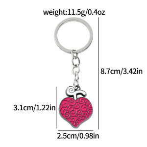 Bandai | Anime Pirate Keychains for Women Men Metal Keychain Ace Law Cursed Devil Fruit Accessories Pendant Keyrings