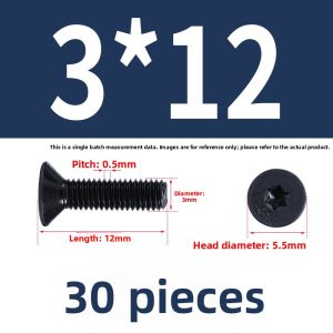 BAIRUITE | High Strength Black Countersunk Hex Socket Security Screw