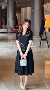 Đầm thiết kế BEMINE cổ thủy thủ phối viền dáng chữ A phù hợp đi làm-B678