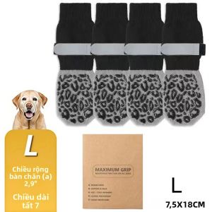 Giày Tất Chống Thấm Nước Chống Trơn Trượt Cho Chó Bảo Vệ Chân Khi Đi Ngoài Trời Chất Liệu Dệt Kim Có Dây Điều Chỉnh Chống Trầy Xước Hai Mặt.