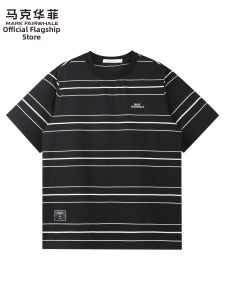Mark Fairwhale | Colorblock Stripe Textured T-Shirts for Men