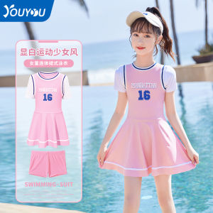 Adorable Childrens One-Piece Swimsuit Princess Style Swimming Suit for Girls Medium to Large Size Summer New Arrival
