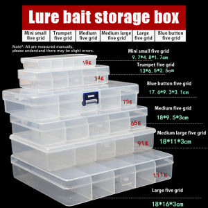 5-Compartment Fishing Lure Box – Clear Plastic Tackle Organizer for Hooks Frogs & Soft Baits