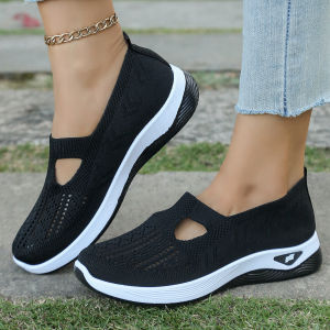 Womens shoes womens sports shoes summer flying woven mesh soft sole breathable sports shoes