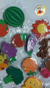 Set 5 quả dưa hấu vải nỉ trang trí mầm nonlàm loto toántreo ....(kích thước:10*8.2cm)