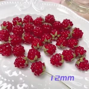 5 Chiếc Hạt Thủy Tinh Thủ Công Hình Quả Mâm Xôi Với Điểm Nhấn Lá Xanh Màu Đỏ Rực Rỡ Hình Dạng Không Đều 12mm Dùng Làm Vòng Cổ Vòng Tay Đồ Trang Sức Tự Làm