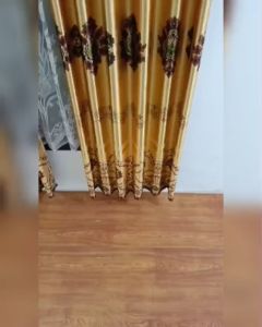 Gorden Jendela Pintu Kamar Mewah Bahan Blackout Tebal Glosy Motif Batik Coklat