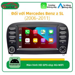 Đầu Phát Đa Phương Tiện Ô Tô Android 13 2 DIN Không Dây Carplay MP5 BT5.0 4G FM EQ Dành Cho Mercedes Benz SL 2006-2011 R230 SL350 SL500