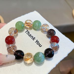 สร้อยข้อมือคริสตัลธรรมชาติที่ทันสมัยผู้หญิงใหม่กำไลทองคำเปลวธรรมชาติฤดูใบไม้ร่วงใหม่สร้อยข้อมือเครื่องประดับเพื่อส่งของขวัญแฟนสาวกำไลคริสตัลทองคำเปลว