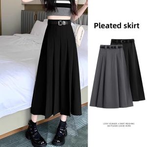 YINLIANHU | Women Pleated Maxi Skirt Small Plus Size Fall Wear