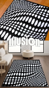 ILLUSION Karpet Lantai 100x150 Motif 12 Black White