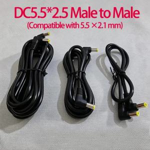 1PC DC Power Cable 5.5x2.5mm Male to Male Plug Power Adapter 18AWG DC 12V 10A Extension Cord Connector CompatibleDC 5.5*2.1mm