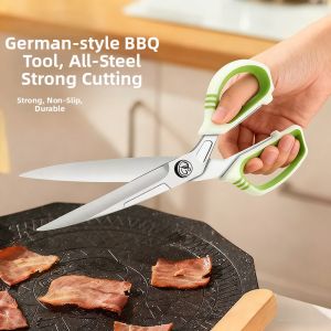 plys | Stainless Steel Kitchen Scissors for Grilling and Chicken Bones Food Grade Long Handle