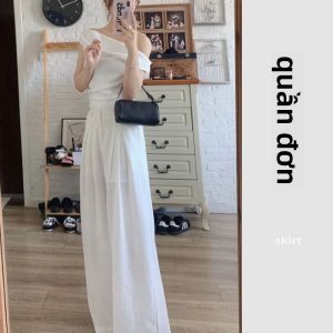 YUEZHONGWEI | Áo thun nữ tay ngắn ôm vừa vặn màu trắng thiết kế không đều kiểu Pháp mùa hè nhỏ gọn hở vai áo thun thường ngày