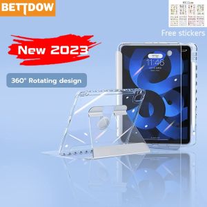 GOOJODOQ Crystal Transparent Case 720° Rotating for iPad Pro 11 Air4/Air 5 10.9 iPad 7/8/9 Gen 10.2