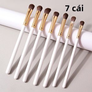 Bộ Cọ Trang Điểm Mắt 7 Chiếc Lông Ngựa Tự Nhiên Mềm Mại Dụng Cụ Tán Tán Mờ Tạo Khối Bộ Dụng Cụ Làm Đẹp Cán Gỗ