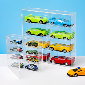 HENGHOME 1 Piece Dustproof Car Non Punching Adhesive Wall Transparent Storage Box 1:64 Acrylic Car Display Box For Car Model Toy Cabinet Rack