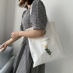 INS Canvas Bag Japanese Style Korean Artistic Schoolgirl Shoulder Bag Versatile Canvas Shopping Bag Chic Shoulder Bag