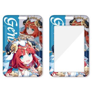 Original God Card Cover for Free Soldiers Meal Card Protective Cover Nasida School Card Bus Pass Student Zhongli Walnut Certificate Wendi Work Permit Grass God Work Card Wanye School Card Keychain with Lanyard Nelu