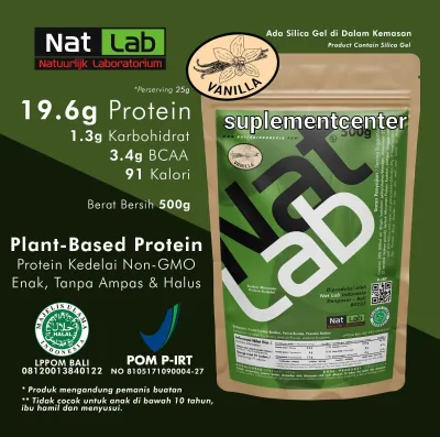 Natlab soy protein All Variant Original Protein Isolate Diet Gainer tinggi protein soy 500 600 gram Depkes