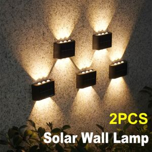 LED Solar Wall Light Outdoor Waterproof Automatic Sensor Up and Down Home Decoration Garden Light Fence Lamp for House Porch Balcony