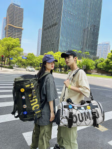 Large Capacity Mens Travel Bag Youmai Double Shoulder Bag Handheld Luggage Fitness Bag Fashionable Trendy Oxford Cloth Bag