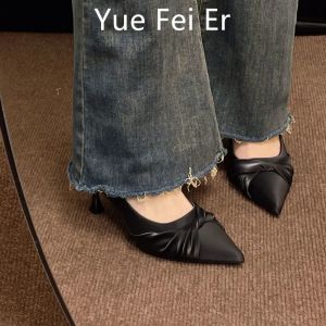 Plover Summer New Elegant Thin Heel High Heels Versatile Maid of Honor Shoes Fashionable Single Shoes for Weddings And Everyday Use