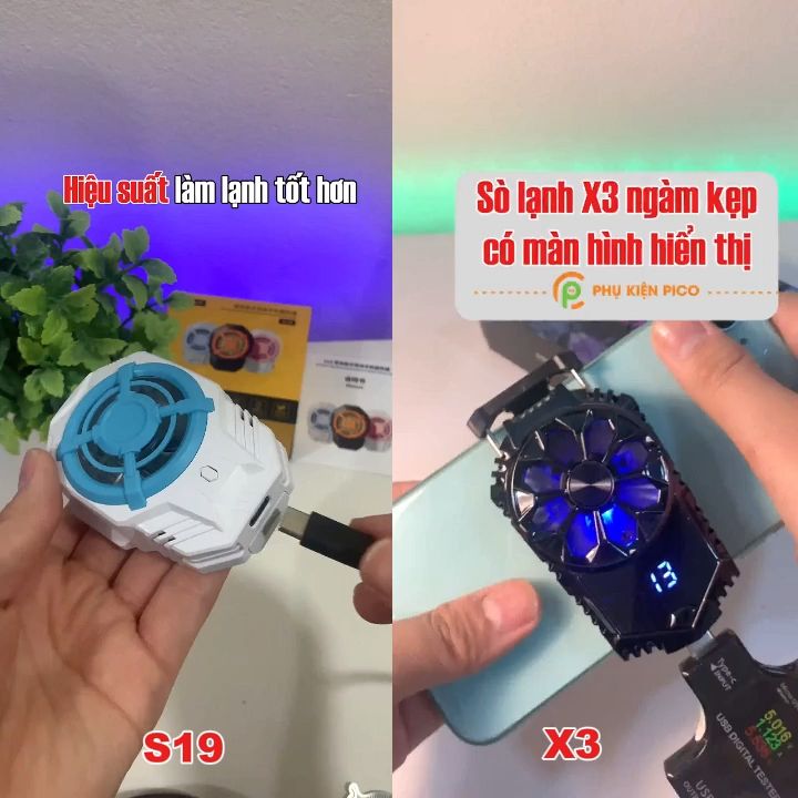 Quạt tản nhiệt sò lạnh điện thoại X6 / X7 / S19 / S20 / J20 / J21 / J26 ...