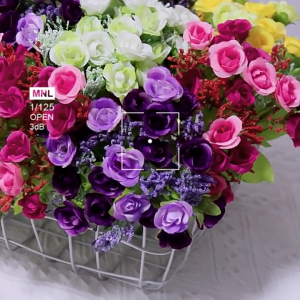 SG Specool® Artificial Potted Flowers Fake Flower Iron Vase Pot Bonsai for Home Decor Wedding Windowsill