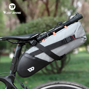 WEST BIKING Bike Bag Waterproof Reflective 10L Large Capacity Saddle Bag Cycling Foldable Tail Bag MTB Road Bicycle Bag